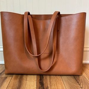 J Crew brown leather tote